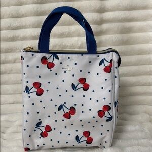 Kate Spade White Cherry Print Lunch Bag